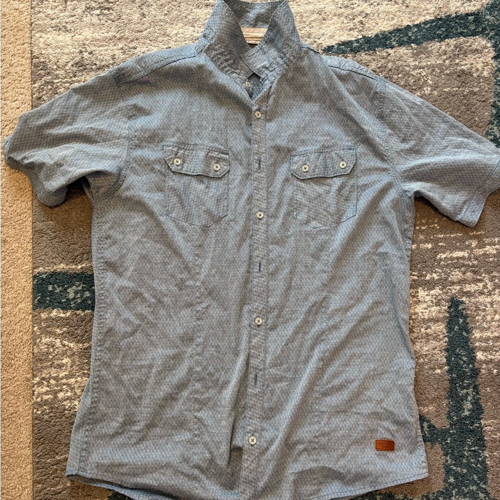 Men's  BUCKLE Brand OUTPOST Blue Button-Up Shirt